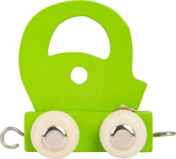 Houten treintje kleurrijk alfabet letter Q