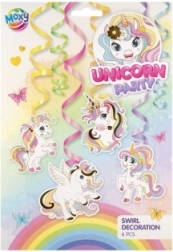 Decorazione a spirale sospesa con unicorno, 6 pz