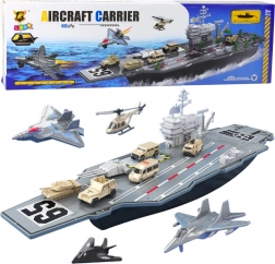 Stor militær hangarskib med tank og fly 70cm