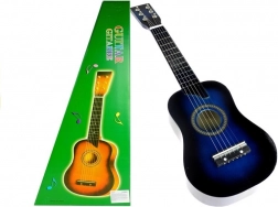 Houten klassieke gitaar met plectrum, blauw, 60 cm