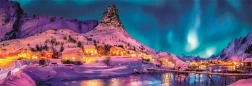 Panoramic Puzzle 1000 Pieces - Colorful Night, Lofoten Island