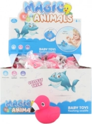 Flamingo der lyser i vand