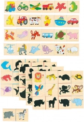 Lesene puzzle najdi senco