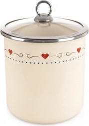 Bocal de cuisine émaillé avec couvercle en verre 1,4 l TONCA