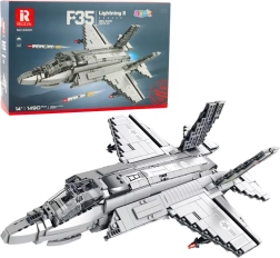 F-35 Lightning II aircraft building set, 1490 pieces, gray