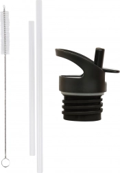 A Little Lovely Company sada uzávěru, kartáčku a brčka k nerezové lahvi 350 ml – Vesmír