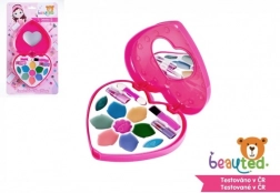 Kinderset make-up Beauted hartvormig palet met spiegeltje