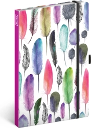 Lined notebook with a feather motif 13 × 21 cm – Presco Group