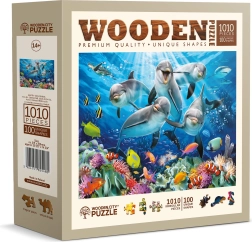 Dřevěné puzzle Šťastní delfíni 1010 dílků WOODEN CITY