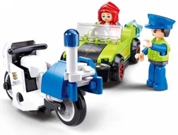 Sluban Metropolis Disguised Bandit in Car and Policeman on Motorcycle