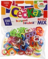 Colorful retro C-shapes – 150 plastic pieces