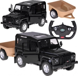 Rastar remote-controlled Land Rover Defender 1:14 with trailer – black
