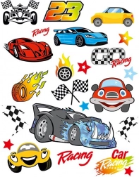 Colorful Iron-On Racing Car Stickers