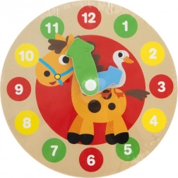 My First Wooden Clock Animals 14 cm