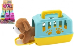 Pluchen hondje in draagbare box