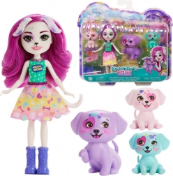 Enchantimals punčka Dessa Dalmatian z ljubko družinico dalmatincev