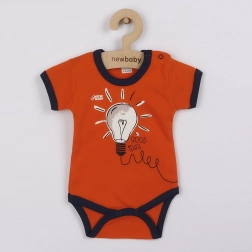 Infant cotton bodysuit with short sleeves NEW BABY Happy Bulbs