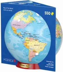 World Map Puzzle 550 Pieces in a Tin Box