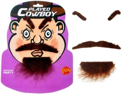 Cowboy snor- en baardset – snor, baard en wenkbrauwen