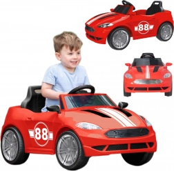 EVO auto elettrico per bambini cabriolet con luci e suoni, rosso