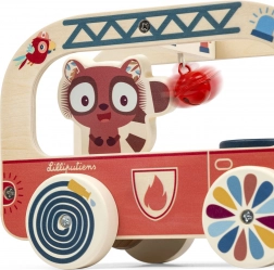 Lilliputiens houten brandweerwagen Leeuw Jack