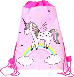 School Bag Unicorn on Rainbow Pink 35x27 cm