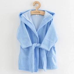 NEW BABY Comfortably children's terry bathrobe with hood, blue