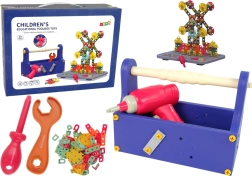 Construction kit in a case with a cordless screwdriver for little DIYers