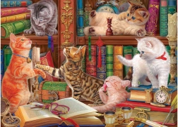 EUROGRAPHICS Cat Library puzzle 1000 pieces