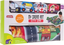 Tappetino di gioco cittadino dei pompieri con macchinine morbide