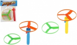 Kilőhető propellerek indítóval, műanyag, 9 cm átmérő, 2 szín