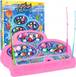 Kids’ Fishing Game with Rotating Ponds 3+ – Pink