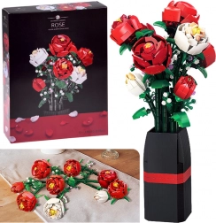 Set di costruzione bouquet di rose in vaso, 818 pezzi