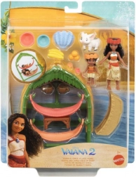 Playset Little Doll Vaiana and Sister in the Village
