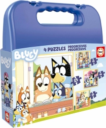 Puzzle nella valigetta Bluey 4v1