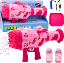 Electric Pink Bubble Gun 64 Holes