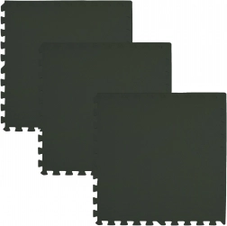 HUMBI foam mat 180 × 60 cm – large waterproof puzzle, 3 pcs, black