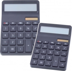 Black Office Calculator with Dual Power Supply
