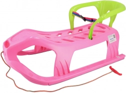 Kunststof slee met rugleuning Baby Mix Snow Star roze