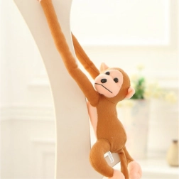 Plush monkey with sound, light brown, 80 cm