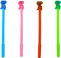 Penna a sfera dinosauro con fermaglio mina nera Mix rosa blu 0,5 mm