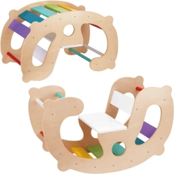 wooden rainbow rocker and bridge 2-in-1 Montessori FSC WOOPIE GREEN