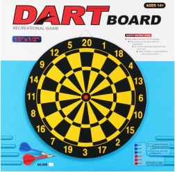 metal dartboard with darts 38 × 38 cm
