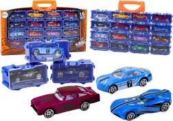 Set kovinskih avtomobilčkov v kovčku, 16 kosov
