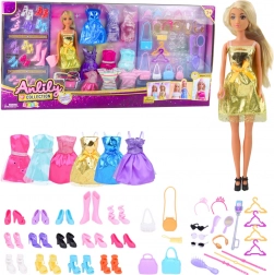 Großes Mode-Set Anlily Puppe Kleider und Zubehör 65 Stk.