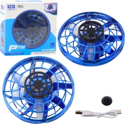 Vliegende UFO-schijf met LED-verlichting en gyroscoop - Blauw