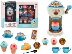 Édes finomságok kávézó készlettel, fagylaltkészítővel, csészékkel és muffinokkal