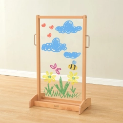 Masterkidz tableau chevalet pour enfants, double face et transparent