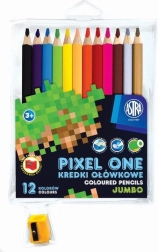 ASTRA Pixel One jumbo színes ceruzák 12 db hegyezővel