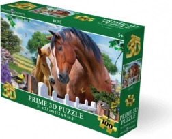 3D puzzle – horses, 100 pieces
